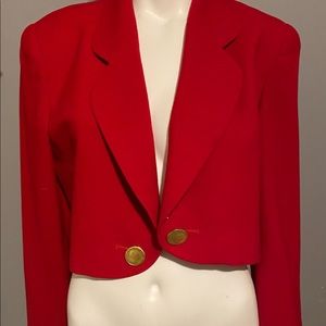 Vintage Chistian Dior Red crop jacket sz 10